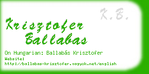 krisztofer ballabas business card