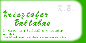 krisztofer ballabas business card